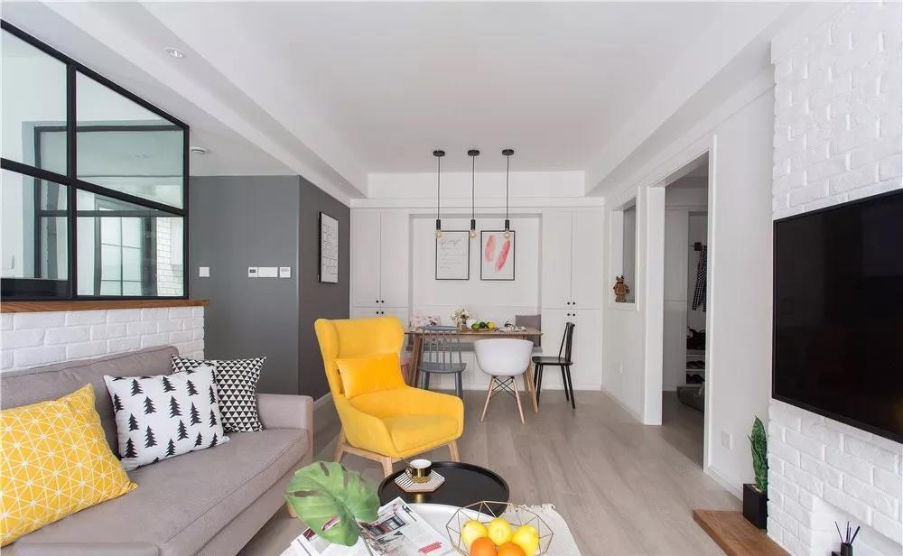 70㎡北欧风小户型设计，功能分区明晰，粉色与灰色搭配尽显精致-4