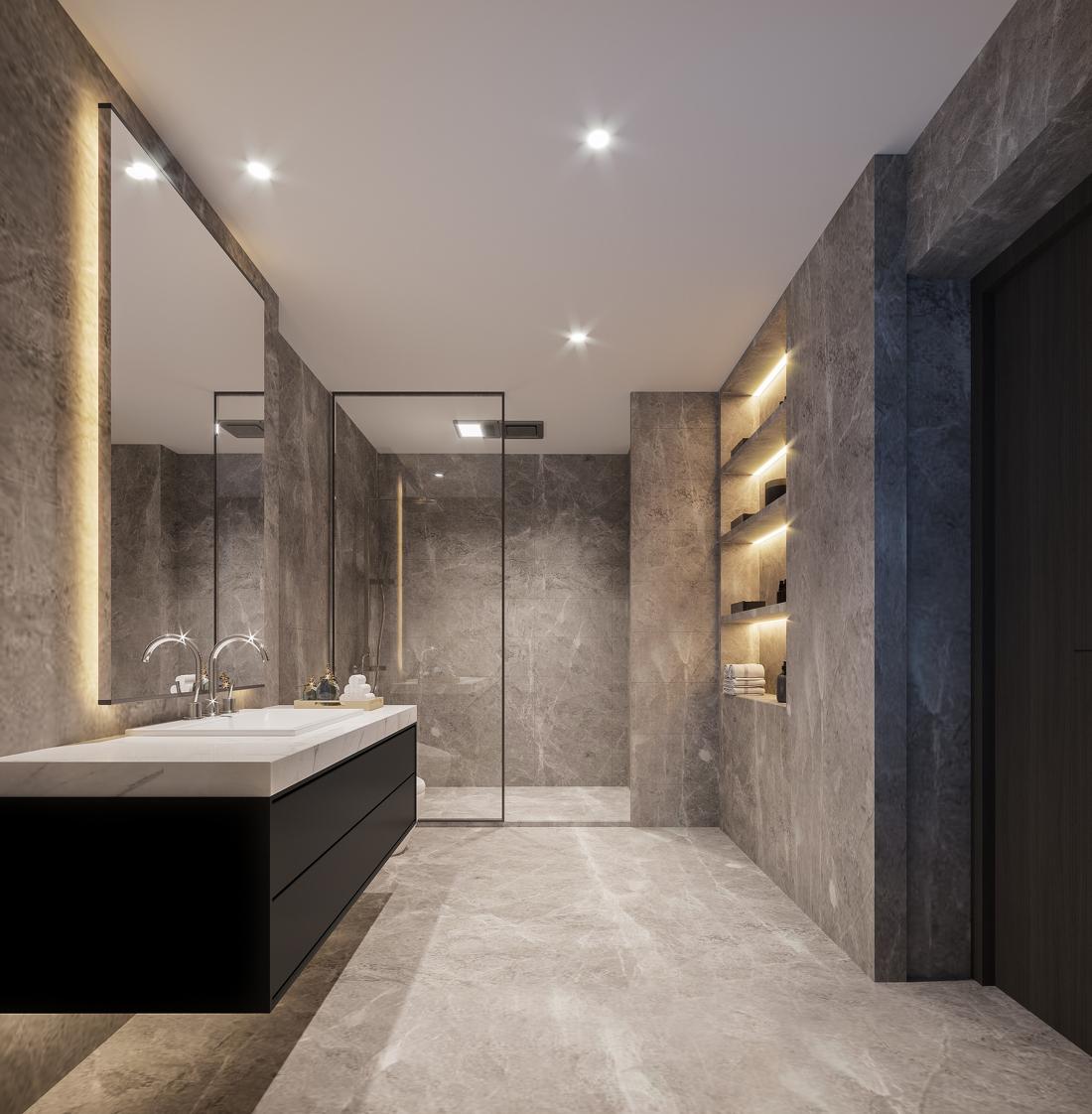 现代轻奢融入中式元素的舒适生活空间设计丨璞旭设计-25