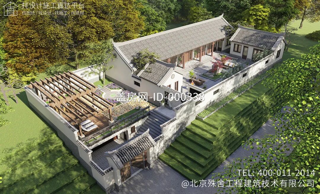 【设计师案例】土建参考造价75万，面宽26.3m×进深16.5m湖南浏阳一层中式三合院-24