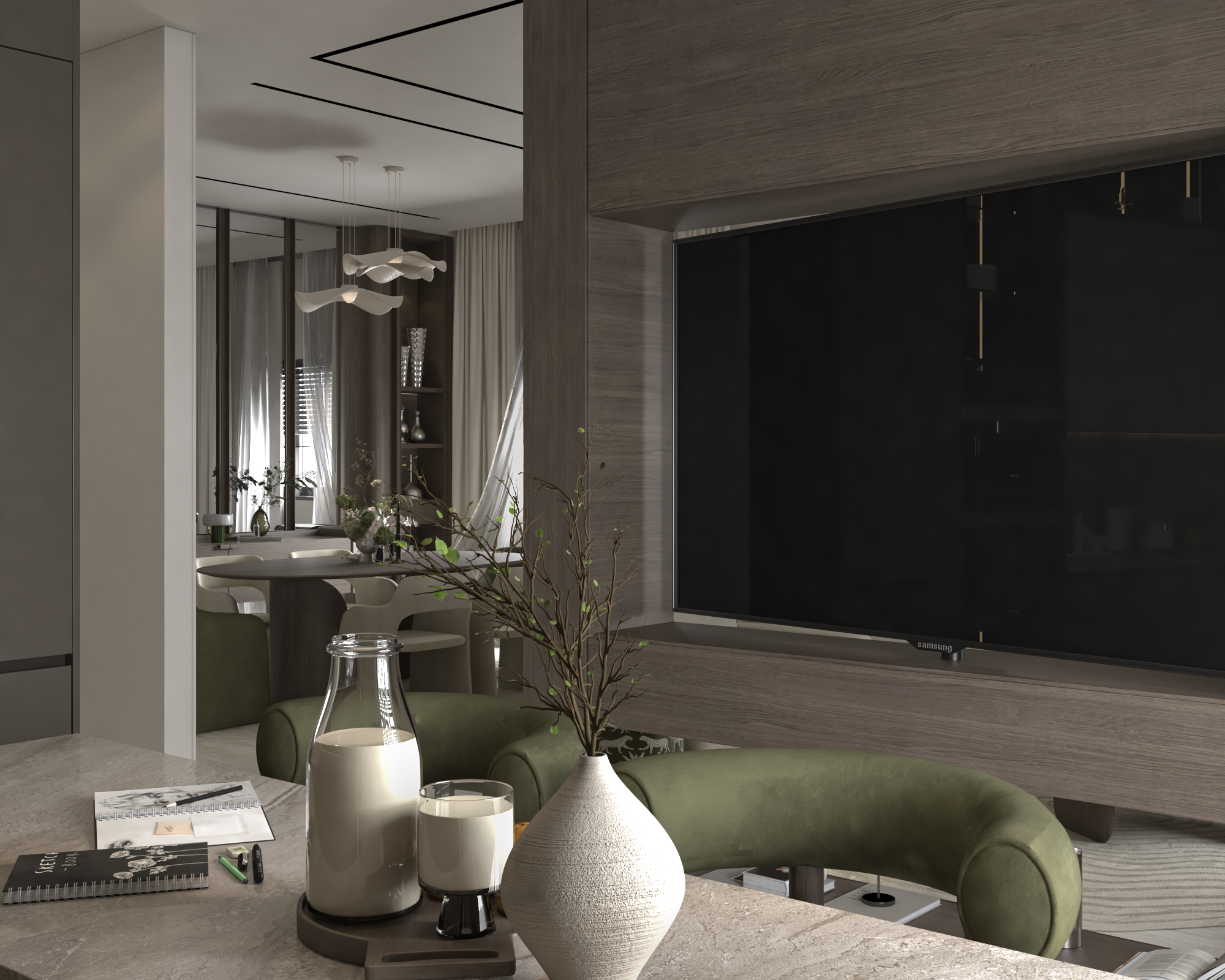 厨房、客厅与餐厅-9