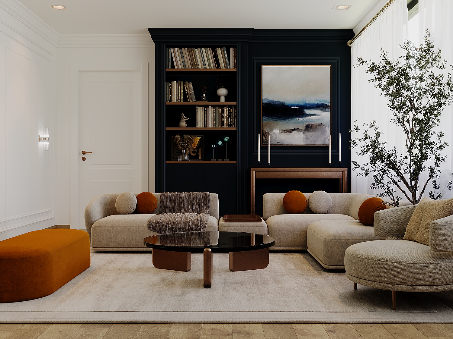 Neoclassic villa interior design- First floor-0