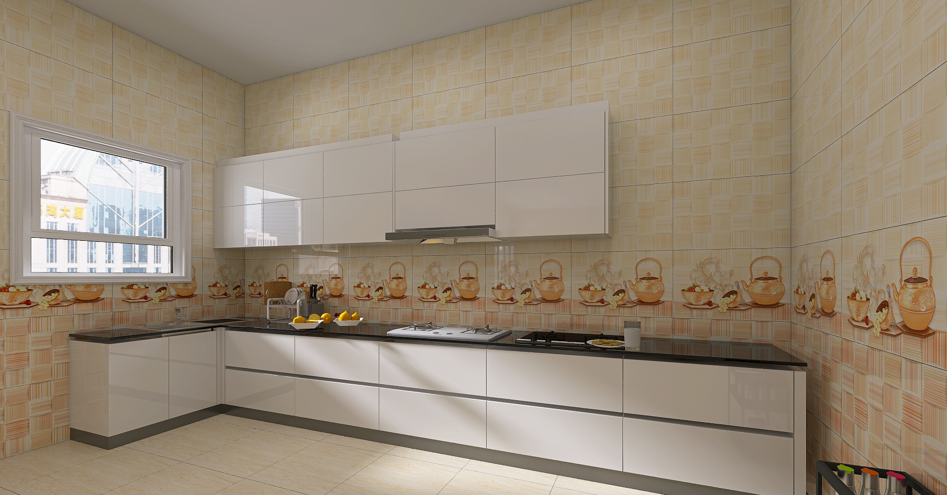 Bathroom and kitchen Interior Design With Decor Tiles-6