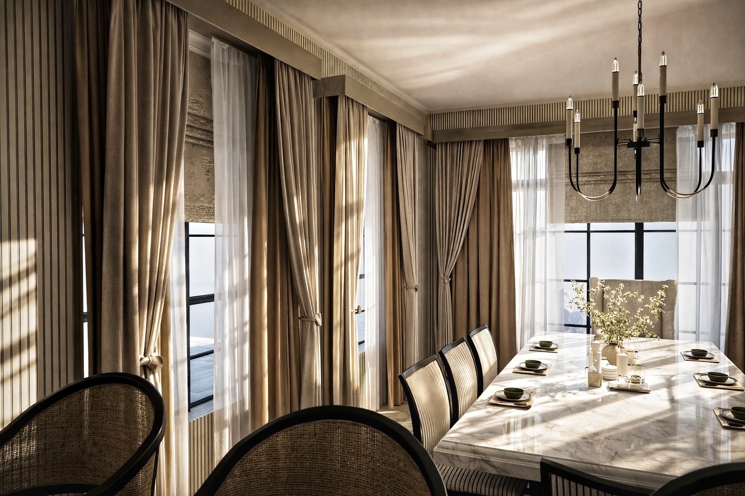 Modern Luxury Dining & Kitchen Interior Visualization-6