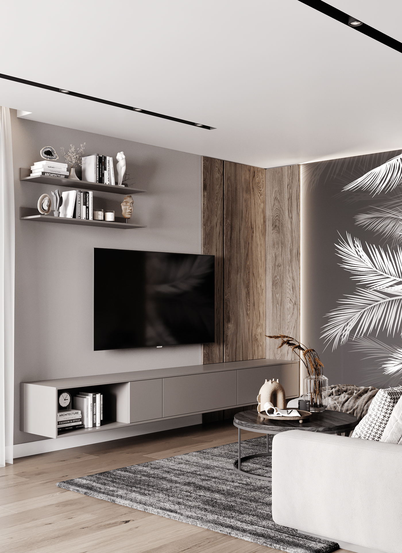 原木与高级灰 享受空间带来的欢畅-7