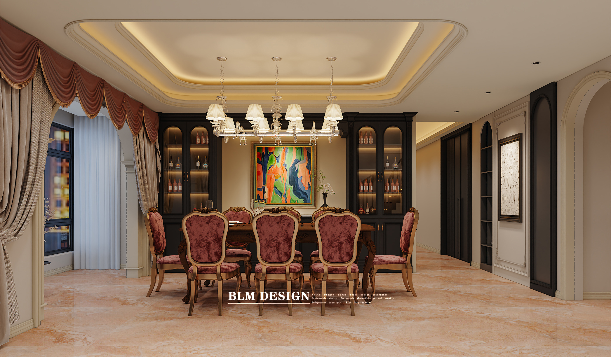 美式复古家装效果图案例-3