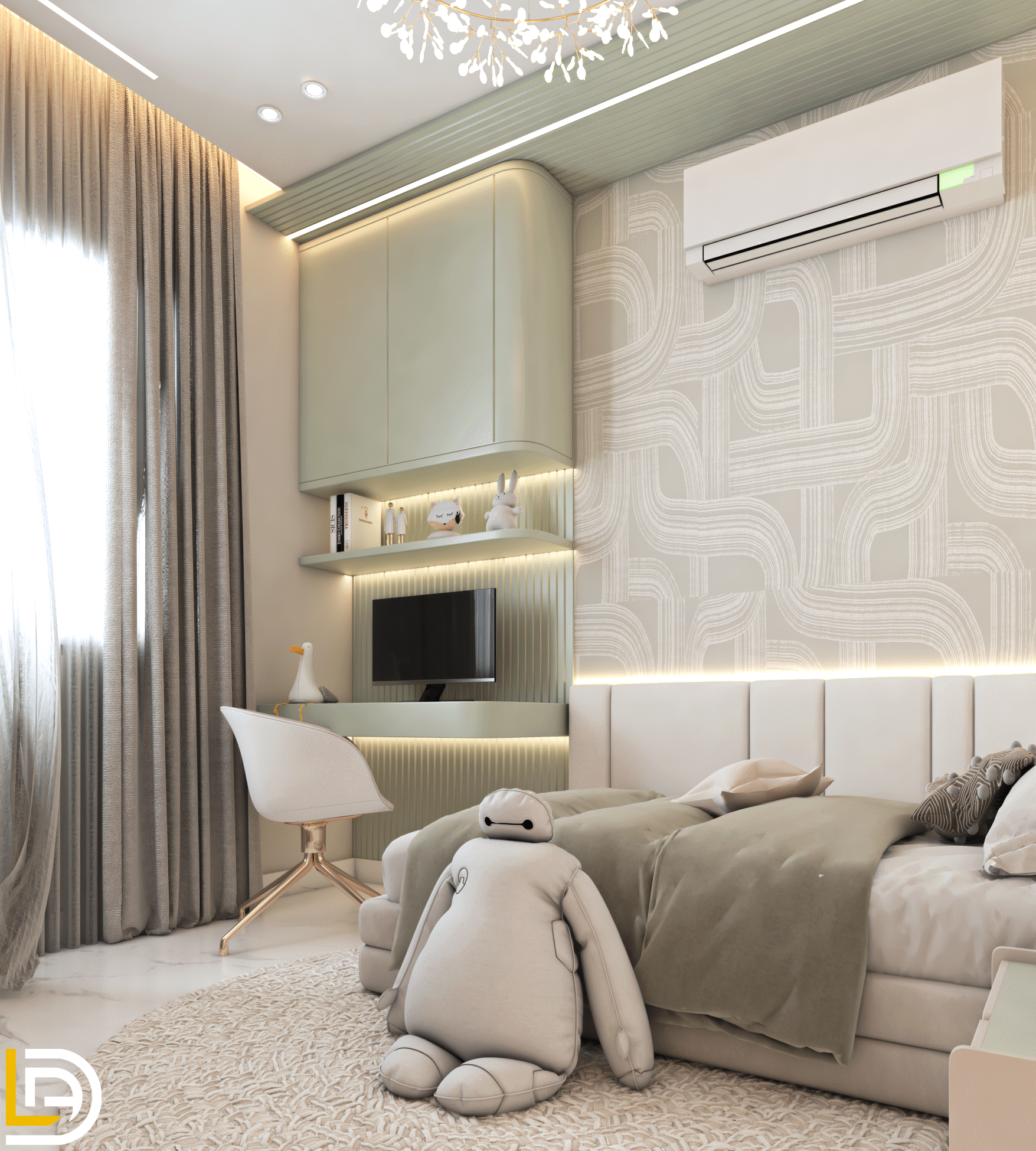 现代女孩卧室-7