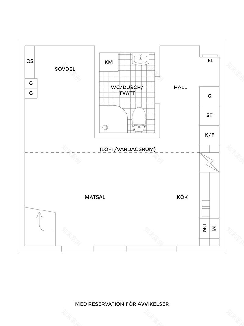 瑞典 Gothenburg 小公寓的创意设计 | 51 平米带阁楼客厅-22