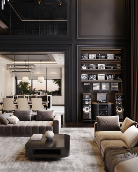 厨房  客厅设计丨俄罗斯莫斯科丨Golova Natali