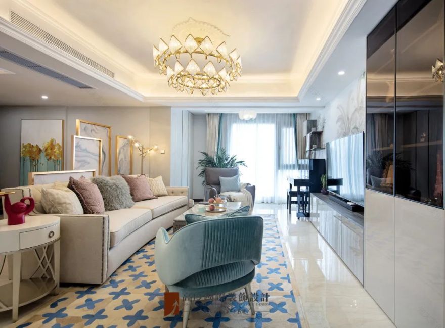 浪漫蒂芙尼蓝,美式家设计温柔呈现-41