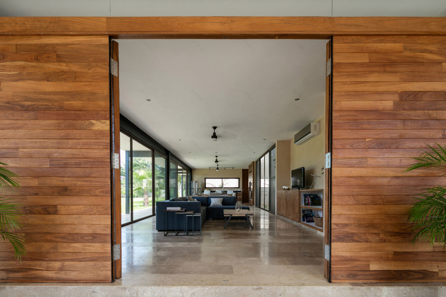 Steel colonnades create sheltered outdoor spaces at Mexican hacienda-14