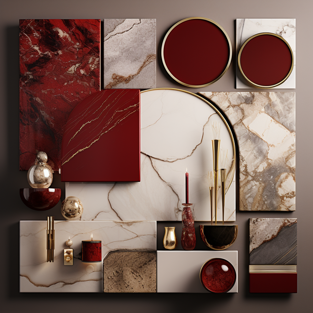 Luxury red mood boards for interior design-3