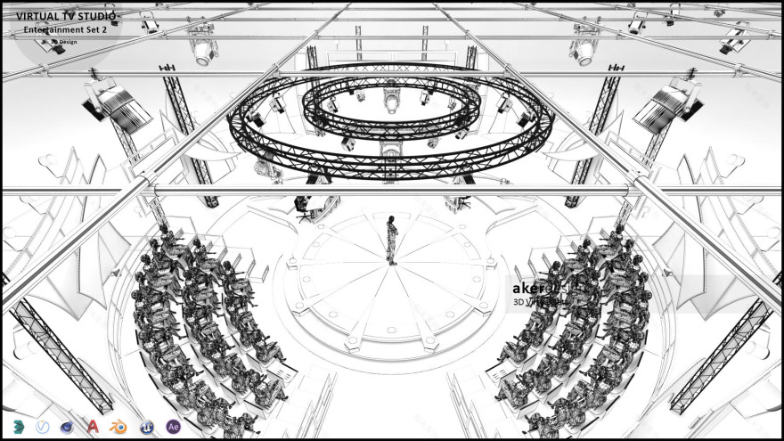 Virtual TV Studio Entertainment Set 2-16