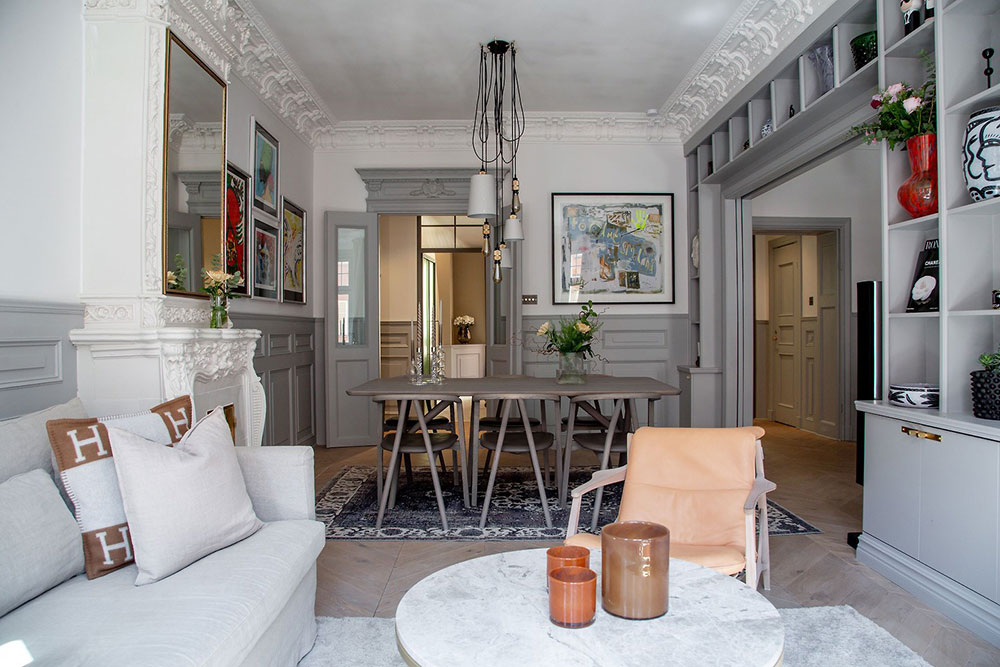 瑞典现代古典公寓的巧妙融合-12