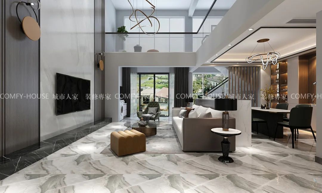 现代轻奢舒适生活空间设计丨城市人家-8