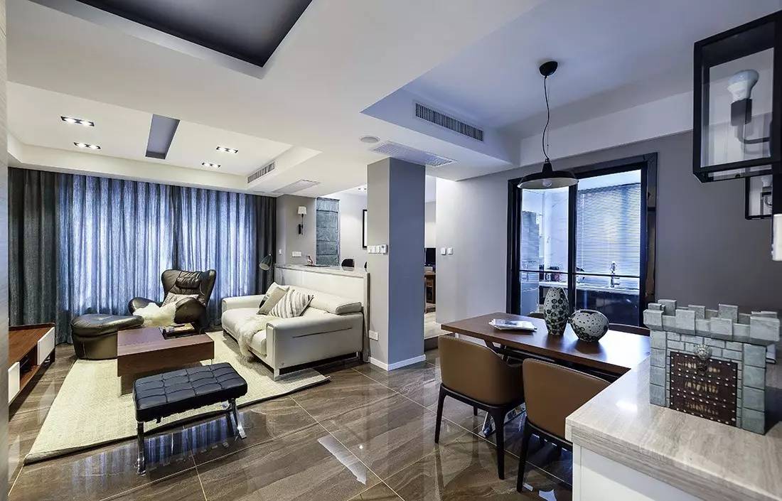 120㎡简约三房，矮墙沙发，半开放的书房真漂亮！-17