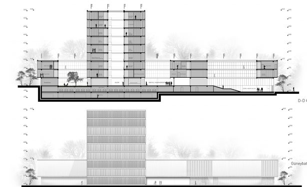 1. Ödül, Tekirdağ Büyükşehir Belediyesi Hizmet Binası ve Çevresi Mimari Proje Yarışması - Arkitera-11