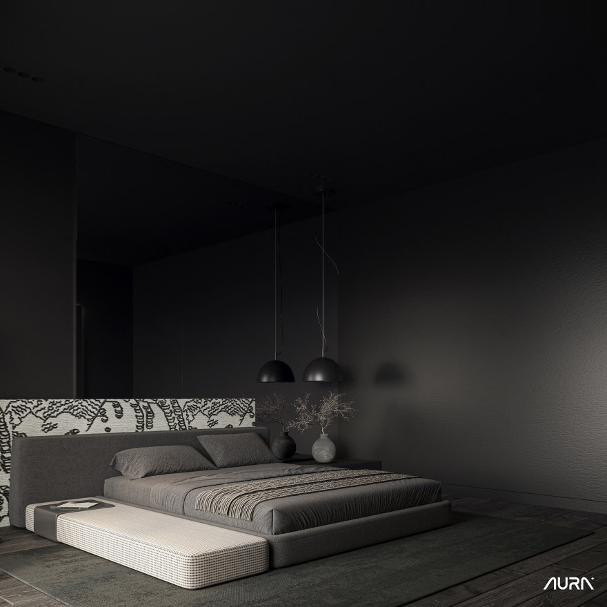 黑色主卧室丨AURA+ Studio-5