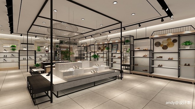 春达鞋店20万元95平米购物空间装修-10