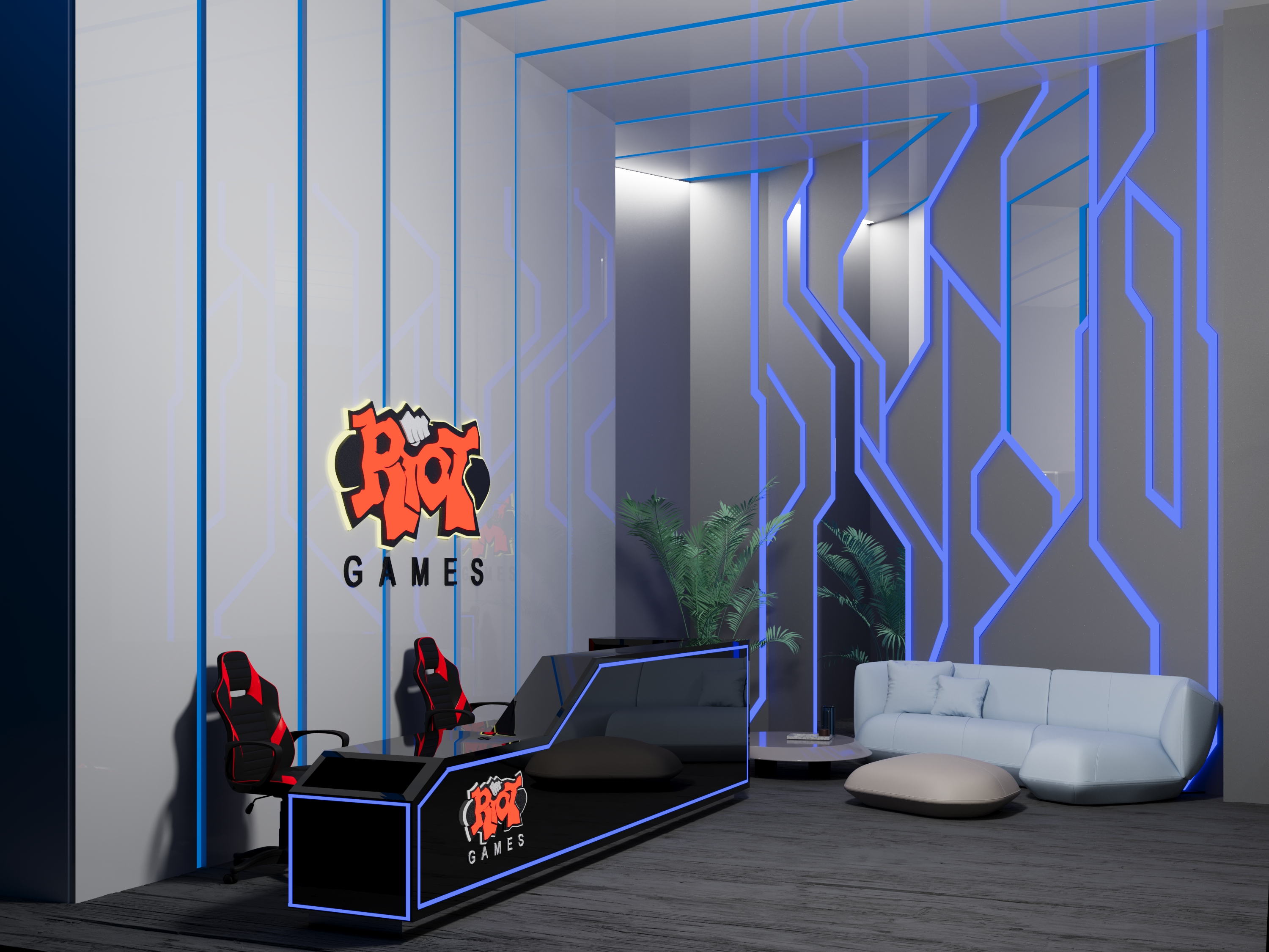 Riot Games 公司科技风室内设计-7