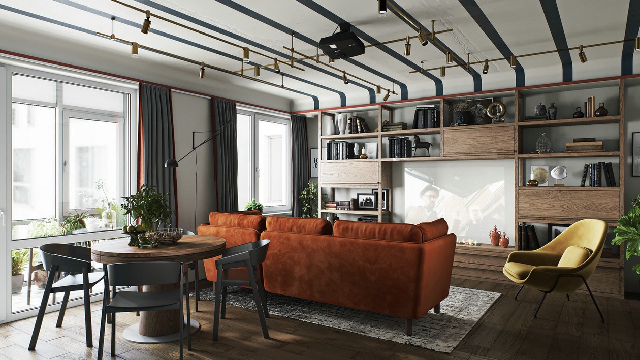 97㎡混搭 风色彩丰富，布局大胆-0