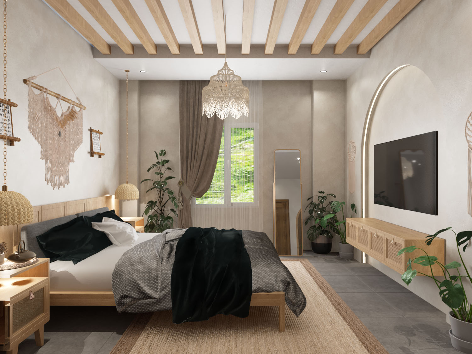 Bohemian Master bedroom-4