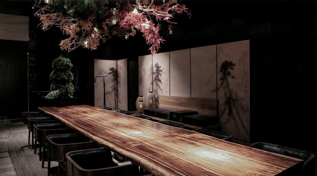 极高级日料餐厅 | 黑金禅意,山水画卷般的就餐体验-19