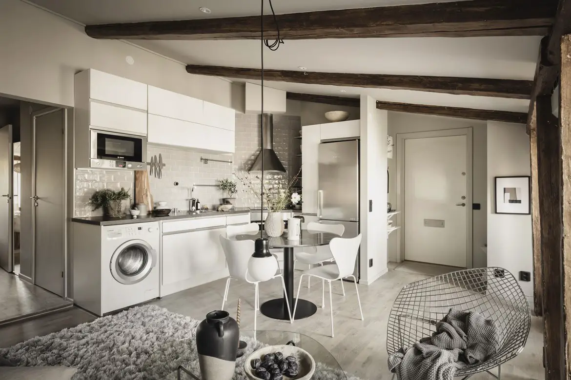 瑞典 1898 年老建筑 44m2 秋日公寓设计-6