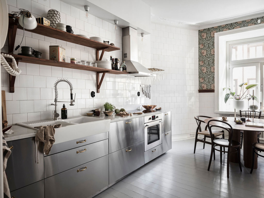 斯德哥尔摩 73 平米全白客厅不锈钢厨房公寓-14