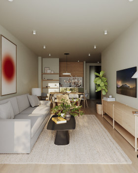 50m2 Apartment Interior Design Render
