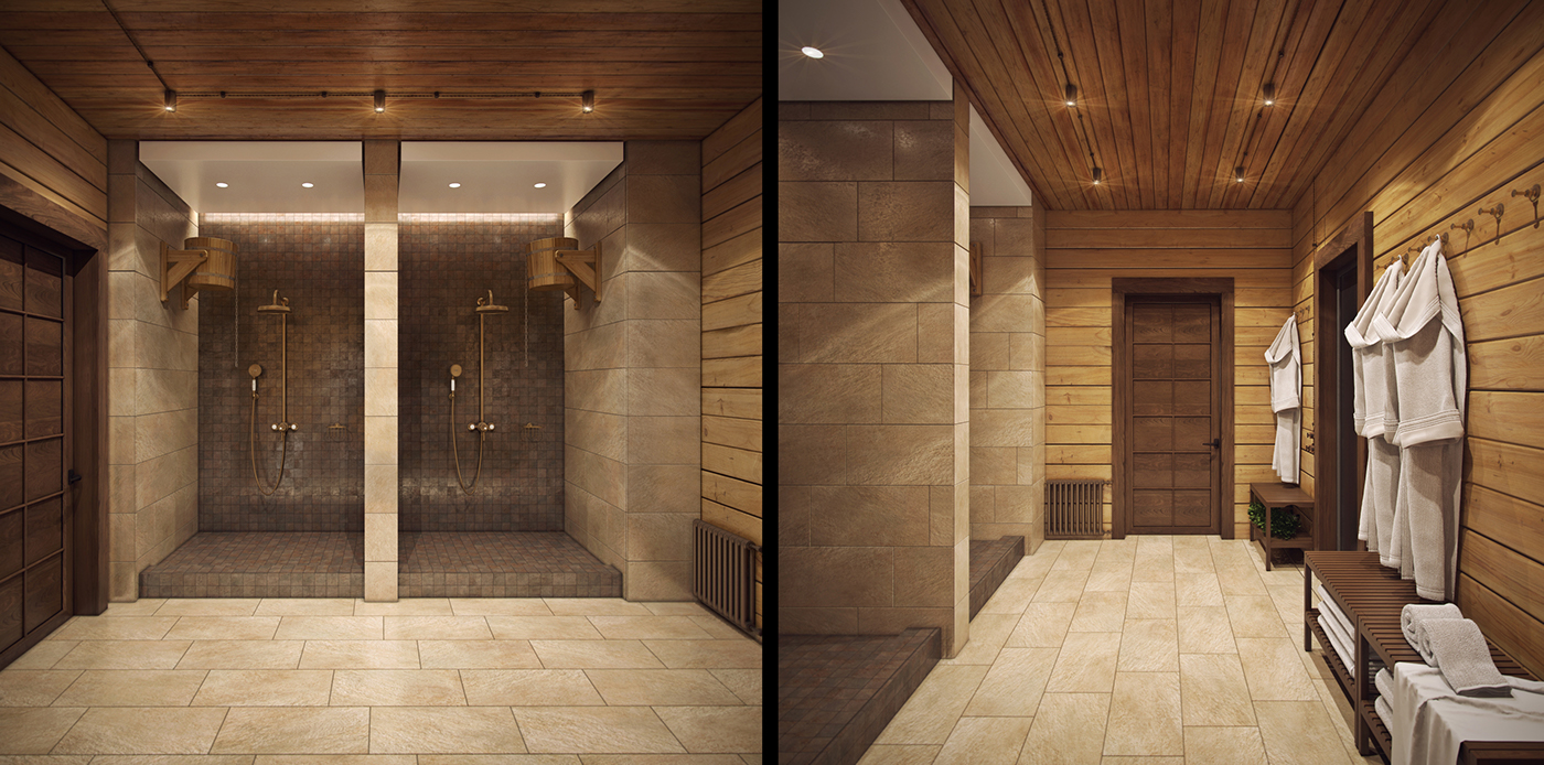 包含客厅和水疗室的复古风木屋设计-24