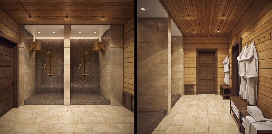 包含客厅和水疗室的复古风木屋设计-24