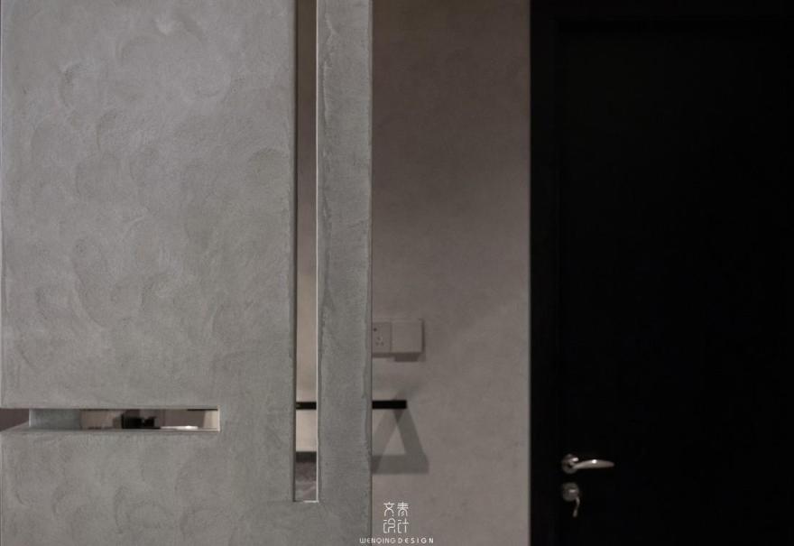 蓝色乳胶漆玄关,水磨石装饰的现代家居设计-19