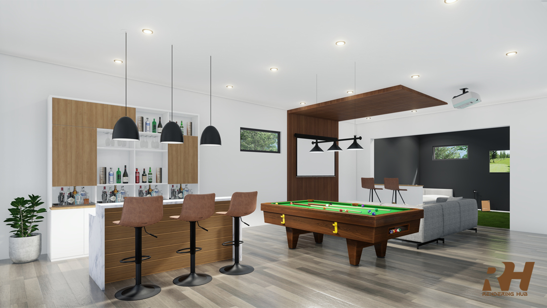 花园小屋设计与 3D 渲染-6