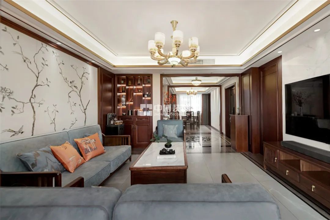 【中博案例】不拘一格的136㎡新中式，古风墨韵，打造高雅宁静住所！-52