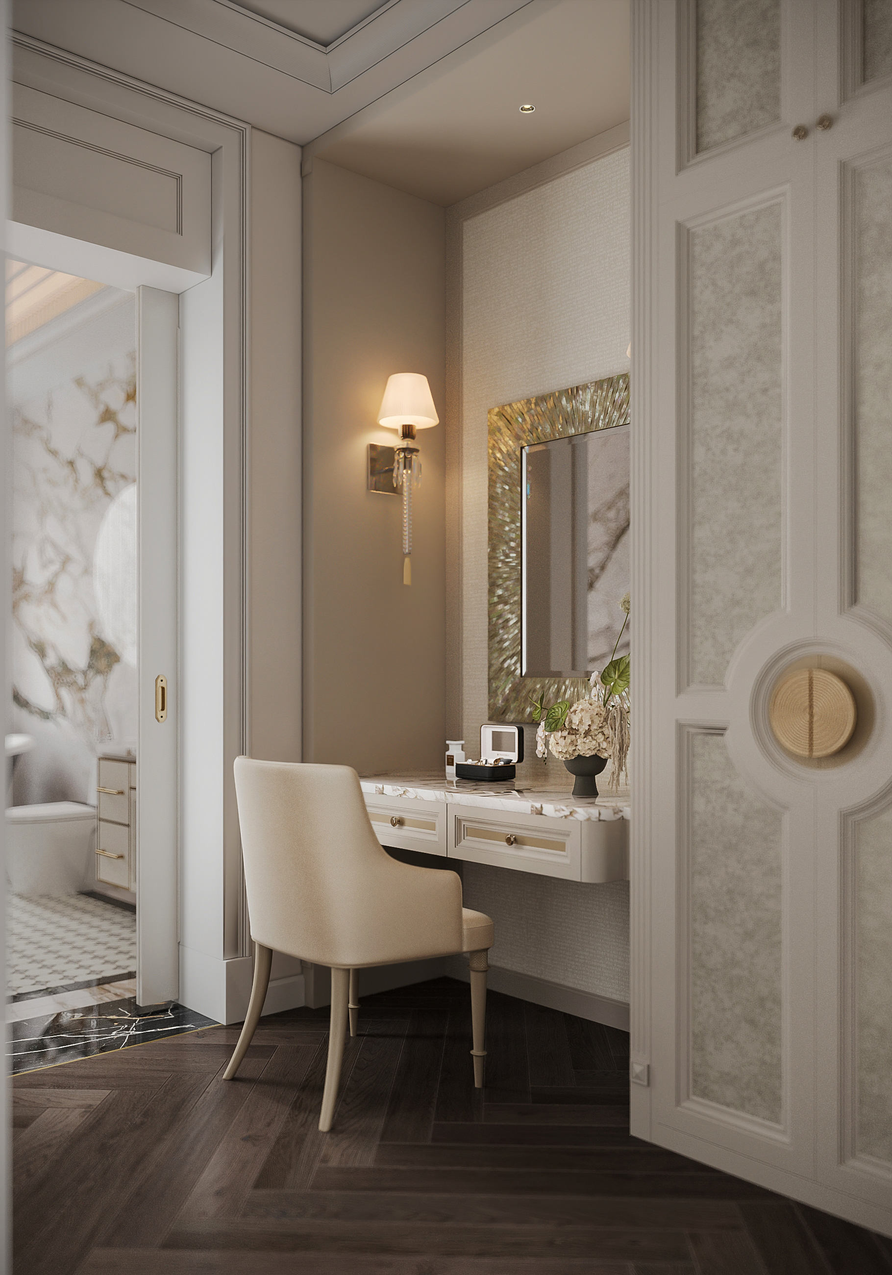 边和市新渊郡别墅卧室（注：Tan Uyen常见为越南平阳省新渊市，这里结合语境推测可能是边和市新渊郡，不太能完全确定，若有更多背景信息可更精准翻译） -5