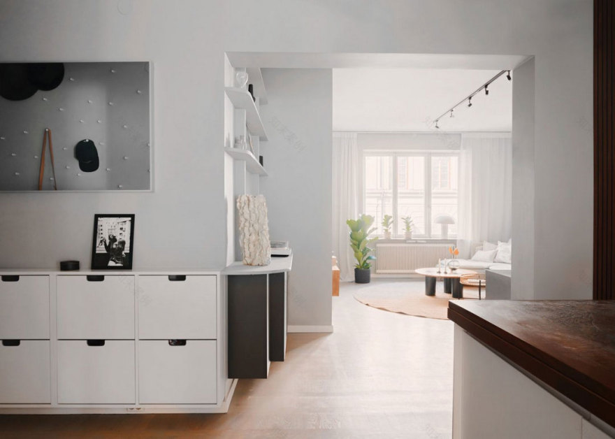 瑞典风格公寓 | 色彩碰撞的宁静空间-14