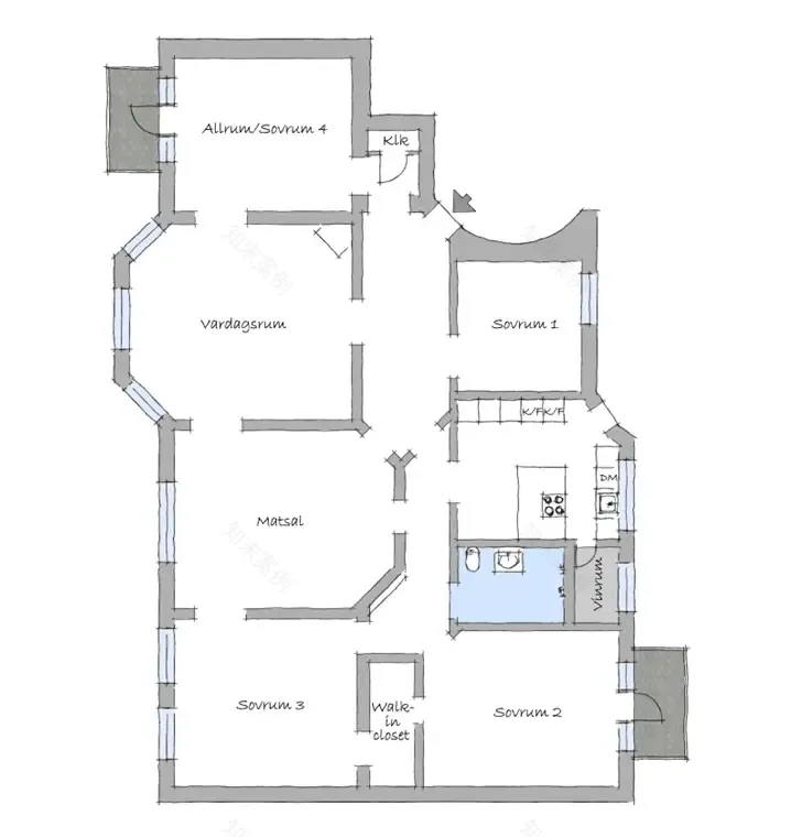 203 平米黑色经典公寓,摩洛哥地毯与潘顿椅的时尚碰撞-18