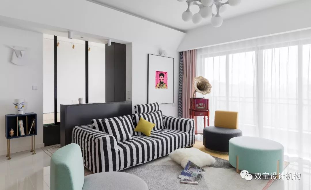 现代混搭家居,打造 105 平米温馨美家-2