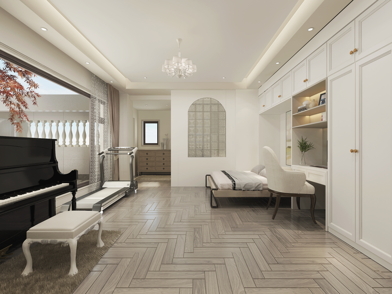 浪漫简约法式白色系一二层空间设计-35