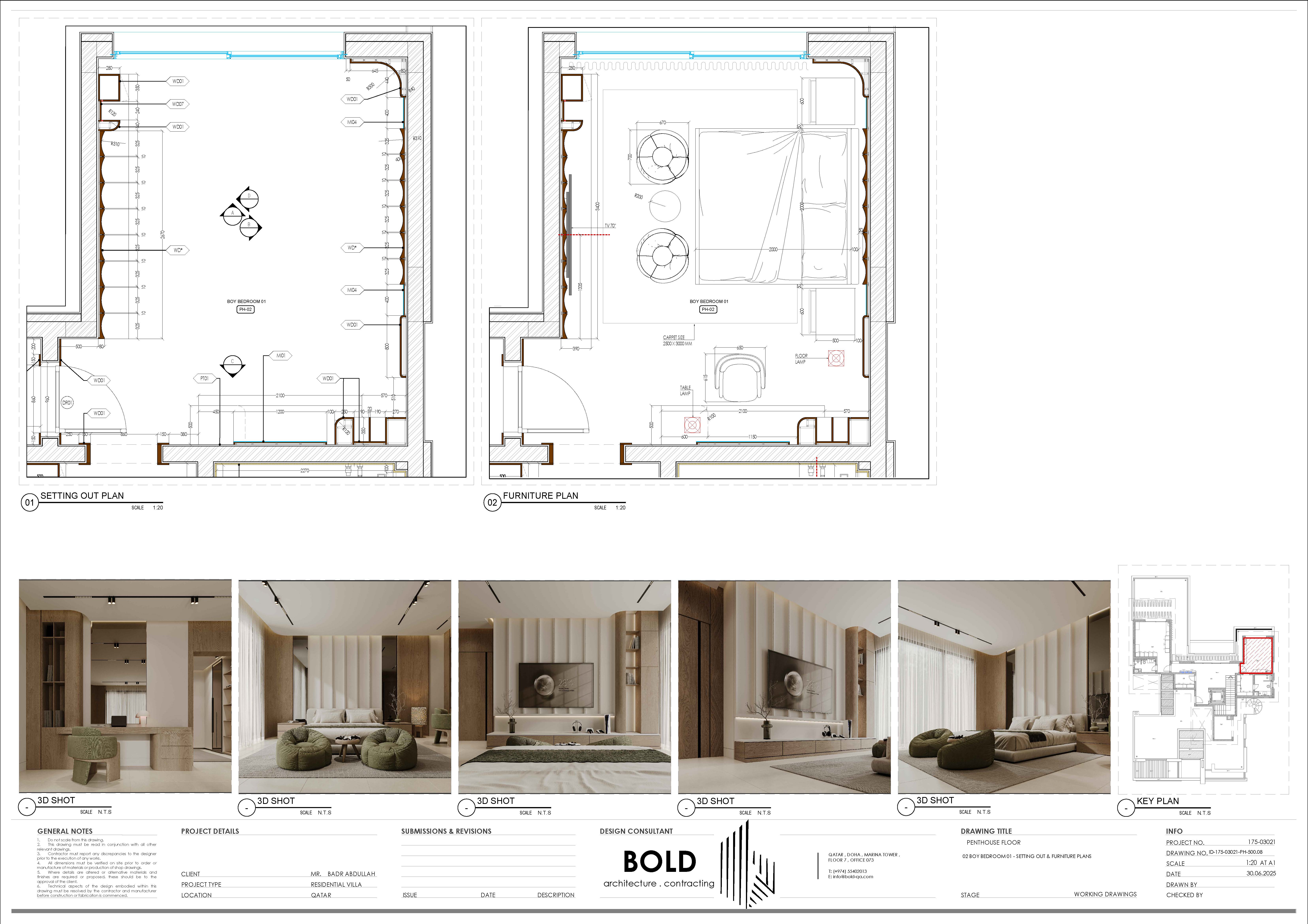 男孩卧室技术图纸设计项目丨卡塔尔丨BOLD.CO.-6