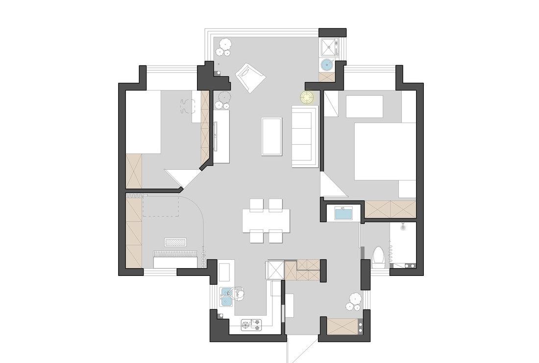 梦幻色彩的平层空间设计丨中国武汉丨武汉陈放设计-2