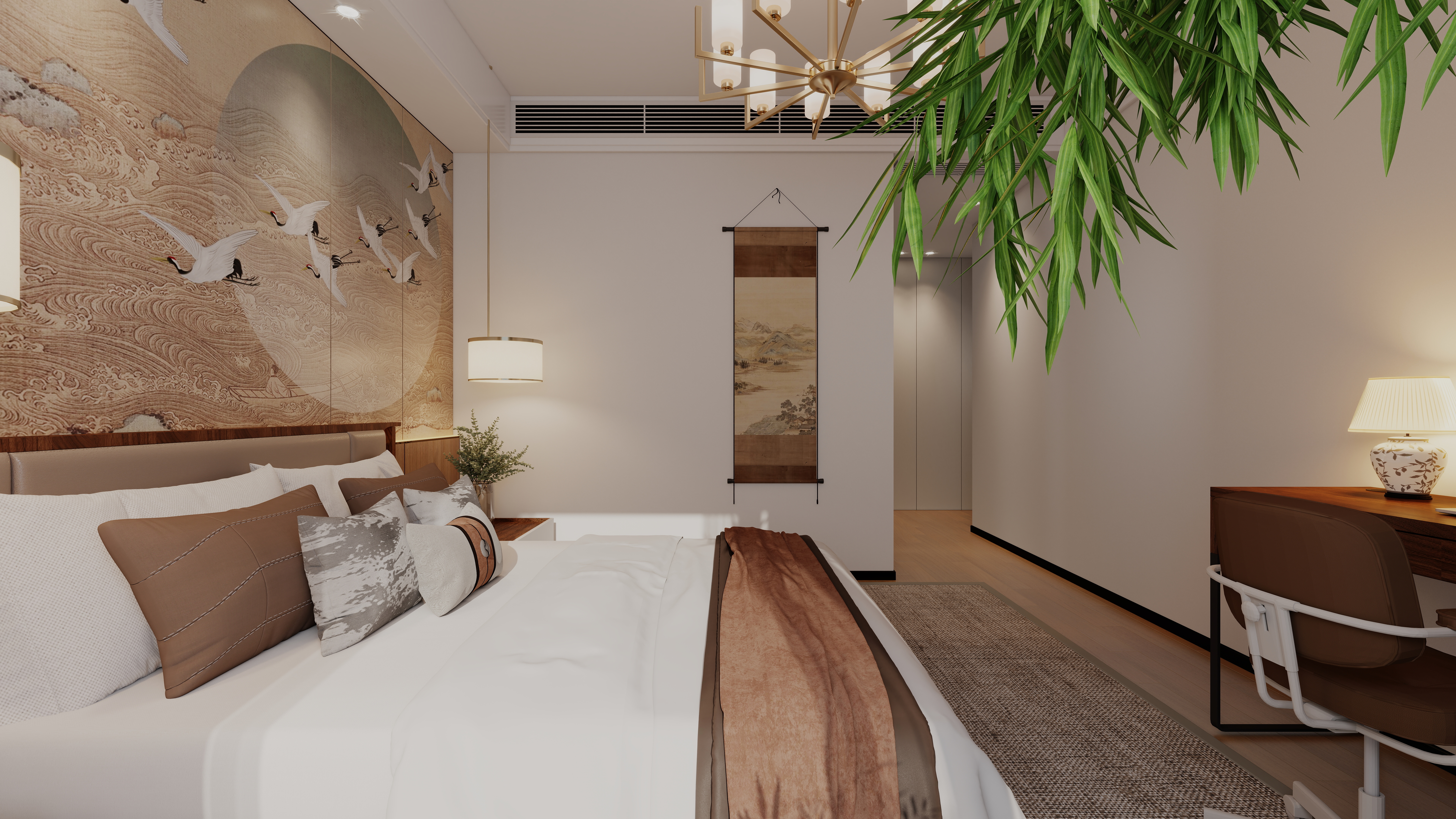 正弘毓秀·129㎡新中式原木极简大平层-14