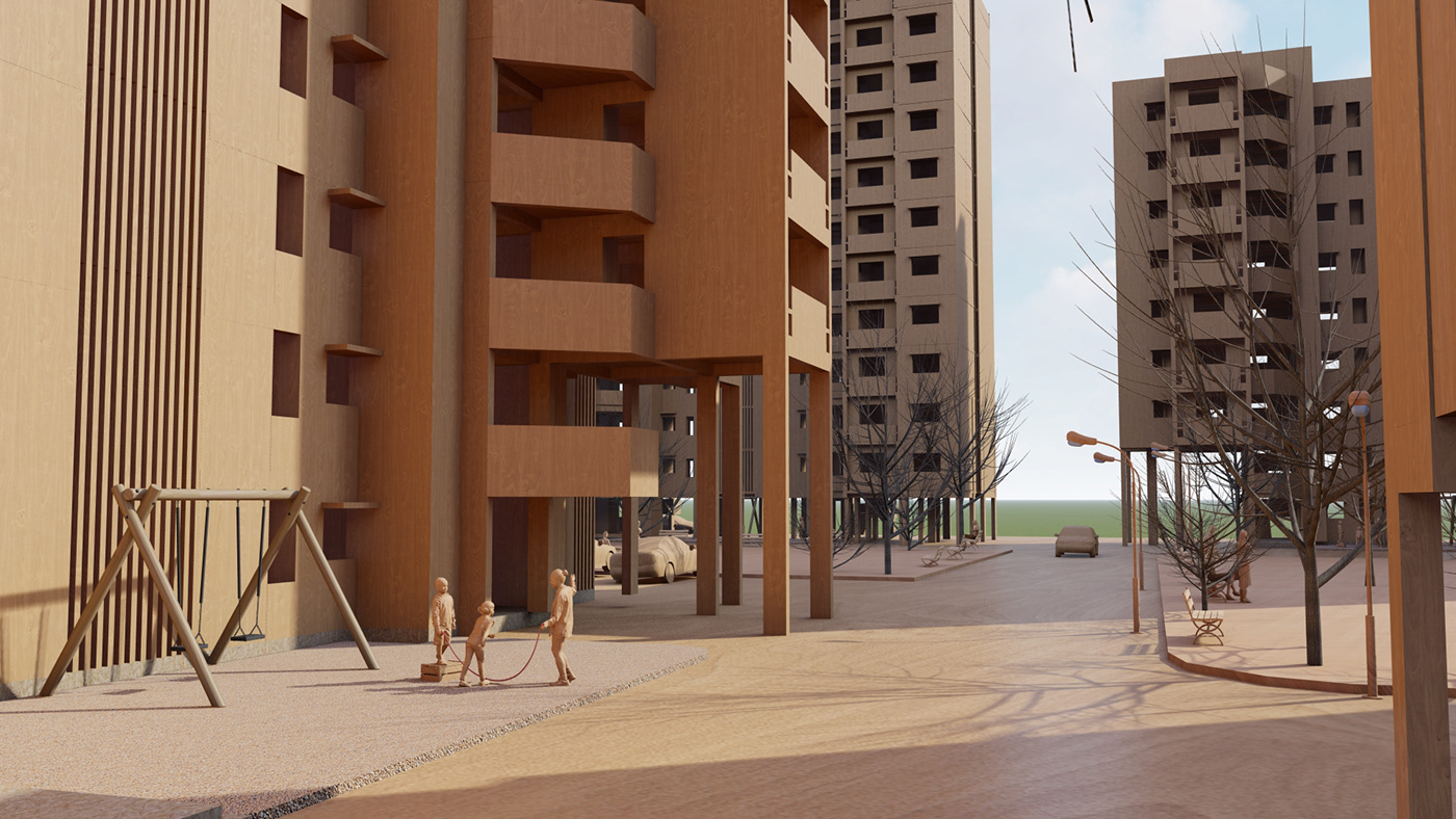 Anastasiya Gushchina丨公寓建筑丨Architectural maquette model-2