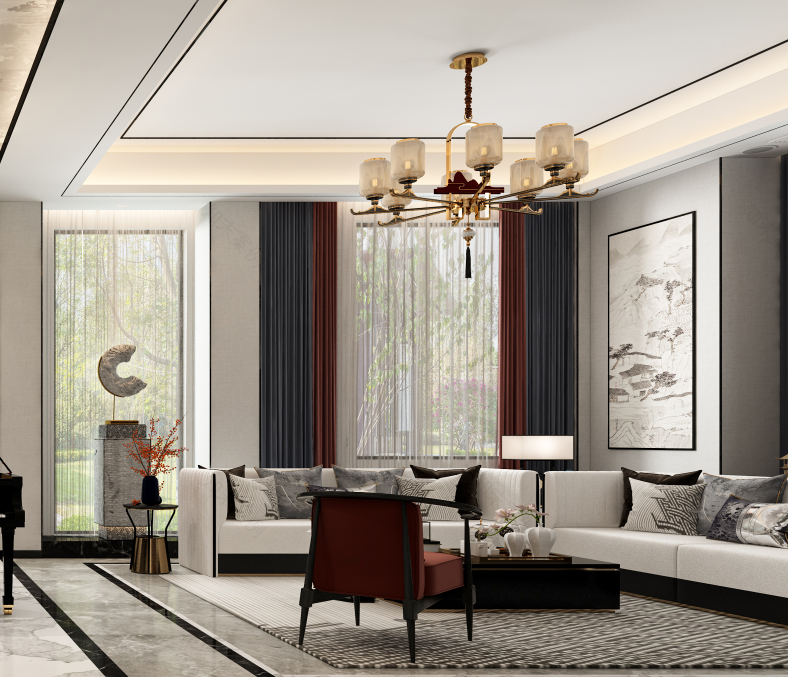 【一鸣设计案例 】918m²别墅大变身,用新中式焕发空间魅力,打造专属空间!-55