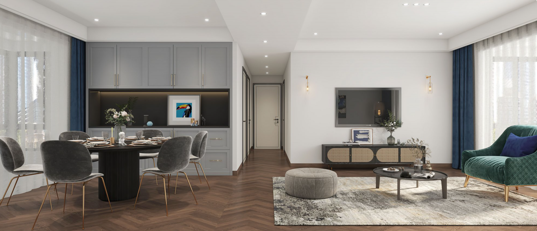 北欧风成熟范高级公寓设计-3