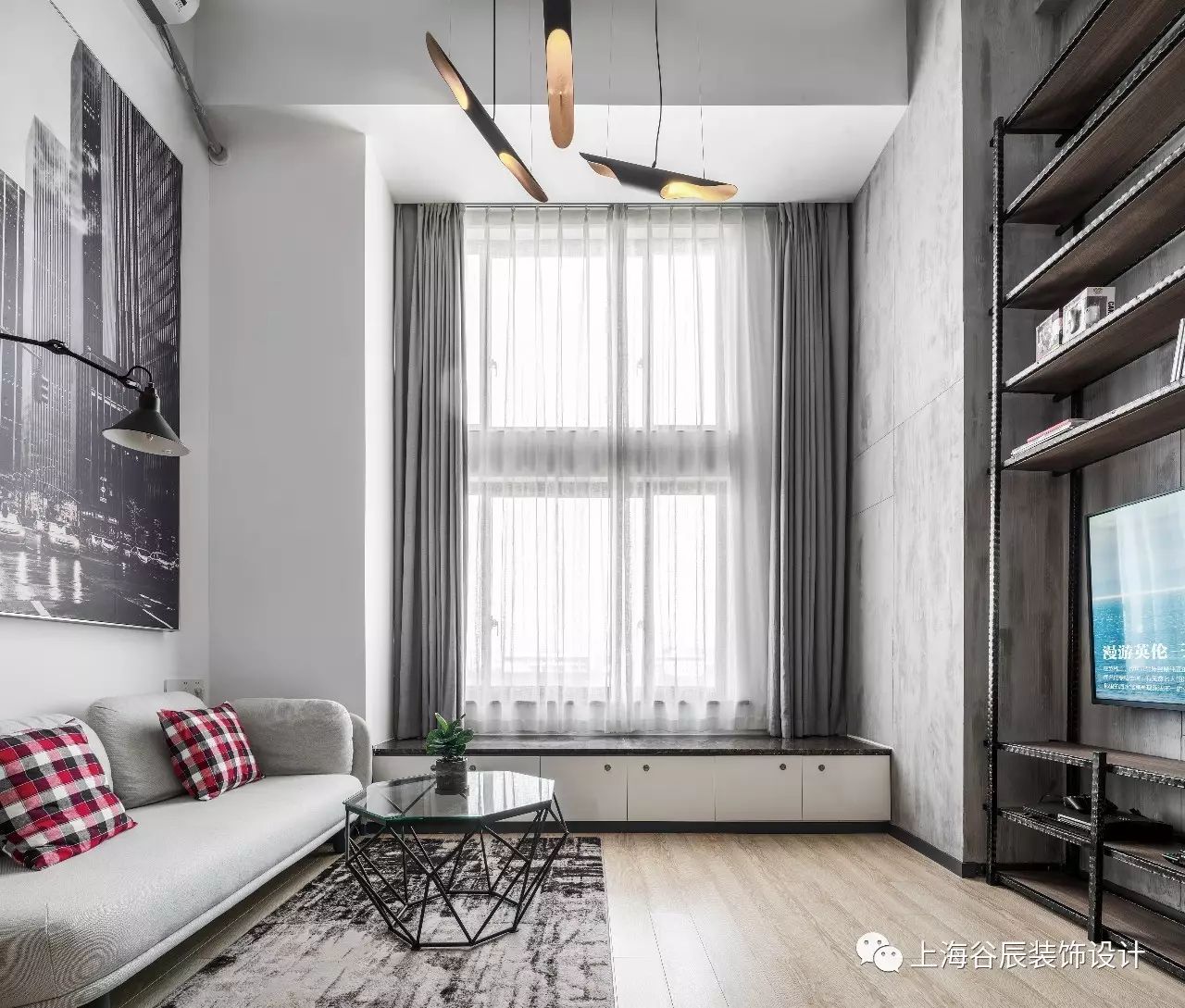 【谷辰设计新作】：50平米小复式单身公寓软装改造，“毛坯房”也能精致的好好住。-7