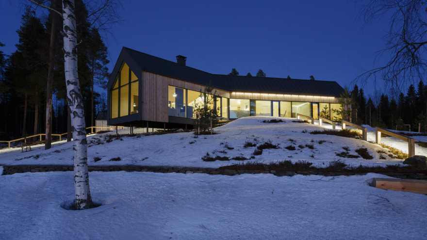 芬兰湖畔“Y 形”生态小屋-38