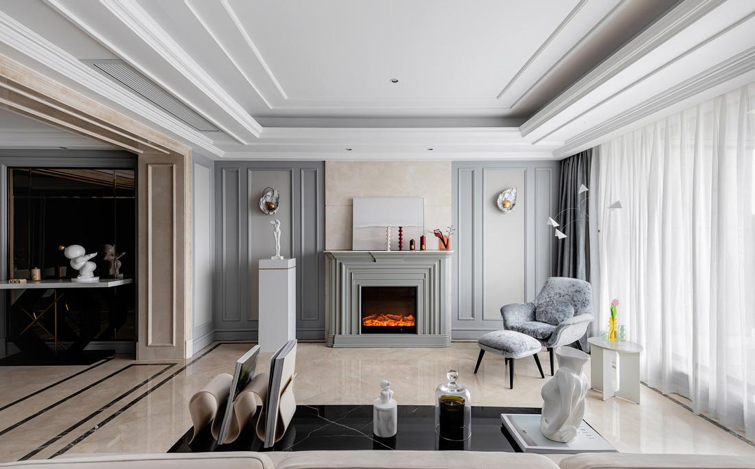 现代轻奢法式平层家居设计-12