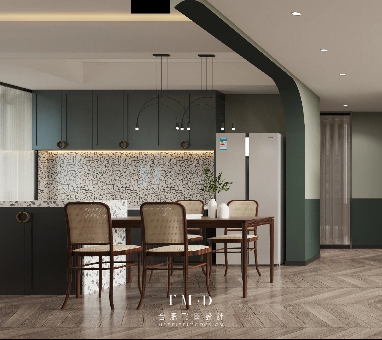 合肥翠竹苑 110㎡北欧复古风老房改造，个性配色与实用功能完美融合-36