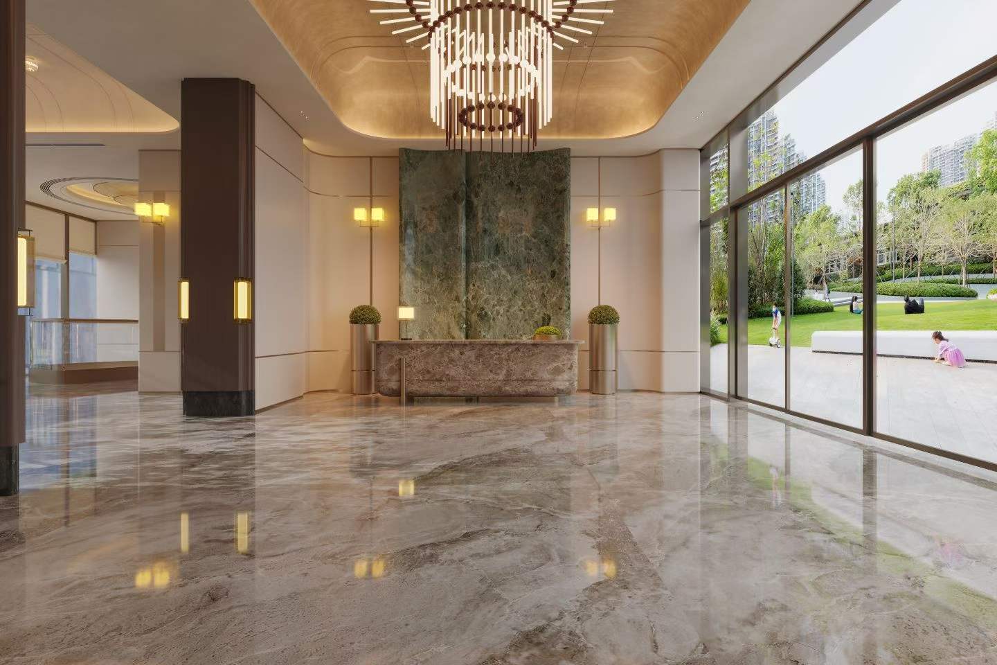 售楼处轻奢风客餐厅效果图表现-5